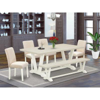 Wildon Home® Gelueck 6 - Piece Rubberwood Solid Wood Dining Set