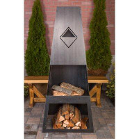 Wrought Studio Dillonvale Ember Max 66" Tall Outdoor Fireplace