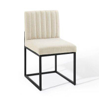 Lefancy.net Lefancy Carriage Channel Tufted Sled Base Upholstered Fabric Dining Chair