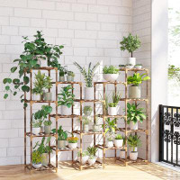 Arlmont & Co. Plant Stand Indoor, Outdoor Wood Plant Stands For Multiple Plants, Plant Shelf Ladder Table Plant Pot Stan