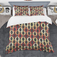 Made in Canada - East Urban Home Abstract Retro Geometrical VIII Mid-Century Duvet Cover Set