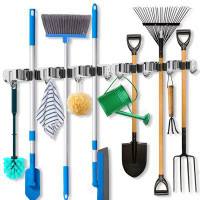 WFX Utility™ 2 Pack Mop Broom Holder Wall Mount, Broom Organizer Mop And Broom Storage Tool Racks Stainless Steel Self A