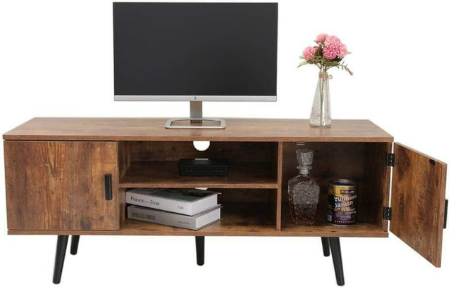 NEW RUSTIC TV CONSOLE STORAGE CABINET S3080 in Hutches & Display Cabinets in Alberta - Image 3