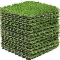 Edrosie Inc Thick Realistic 1 Ft. X 1 Ft. Artificial Grass Turf Panel(12 Piece)