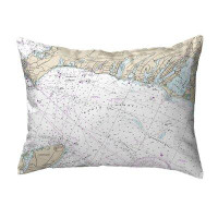 East Urban Home Falmouth Harbour, MA Nautical Map Noncorded Indoor/Outdoor Pillow 16x20