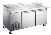 Brand New Double Door 71 Refrigerated Pizza Prep Table