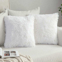 NEW 18 IN LUXURY FAUX FUR THROW PILLOWS