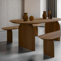 Loon Peak 55.12" Brown Oval Solid wood Dining Table