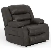 Hokku Designs Jeryiah Upholstered Power Lift Assist Recliner with 2 Cup Holders and Heat & Massage