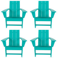 Beachcrest Home Laprade Plastic Folding Adirondack Chair Set