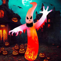 The Holiday Aisle® 8 FT Halloween Inflatable Ghost Decoration, Spook-Tacular Outdoor Indoor Holiday Yard Garden Blow Up