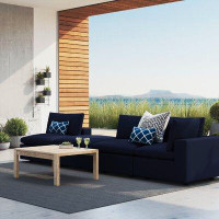 Ebern Designs Pece 4-Piece Sunbrella® Outdoor Patio Sectional Sofa In White