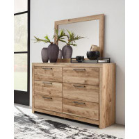 Signature Design by Ashley Hyanna 6 Drawer 59'' W Double Dresser with Mirror