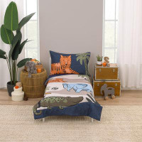 Carter's® Carter's Jungle Navy, Tan, Blue, and Orange Oh Snap! It's Bedtime 4 Piece Toddler Bed Set