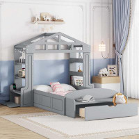 Latitude Run® Twin Size Storage House Bed withSocket