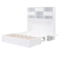 Latitude Run® Queen Size Murphy Bed With Bookcase
