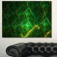 Design Art 'Green Fractal Electric Lightning' Graphic Art on Wrapped Canvas