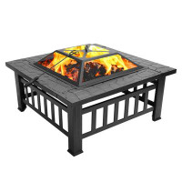 Latitude Run® 17'' H x 32'' W Iron Outdoor Fire Pit Table