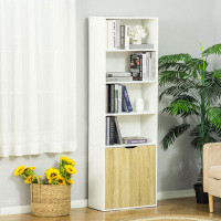 Latitude Run® Latitude Run® 4-Tier Open Bookshelf With Doors Modern Home Office Bookcase Storage Cabinet For Living Room