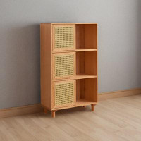 Bayou Breeze Solid wood bookshelf storage shelf floor-to-ceiling bookcase Simple display cabinet storage cabinet