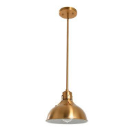 Breakwater Bay Beaufain Metal Ceiling Light With Shade, White And Brushed Gold