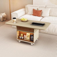 RARLON Living room cream wind movable tea table dining-table dual purpose coffee table