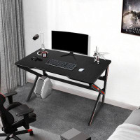 MASAKA B&W Gaming Desk K Shape Computer Desk