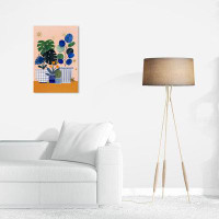 Bay Isle Home™ Floral and Botanical Starry Plants Modern Blue Canvas Wall Art Print