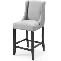 Red Barrel Studio Fabric Upholstered Dining Counter-Height Bar Stool In Light Grey