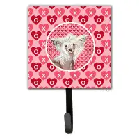 Caroline's Treasures Chinese Crested Valentine's Love and Hearts Leash Holder and Wall Hook