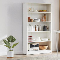 Latitude Run® Black Bookshelf For Bedroom 5 Shelf Office Bookcase 60 Inches Tall Modern Wood Bookshelf For Living Room 5