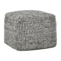 Villa by Classic Home Shades 18" Recycled Fabric Indoor Outdoor Pouf, Grey