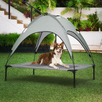 Tucker Murphy Pet™ 32" Elevated Dog Bed With Canopy, Outdoor Dog Cot With Removable Canopy Shade Tent, Raised Pet Cot
