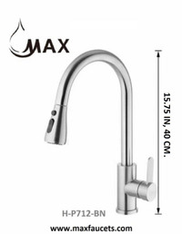 Single Handle Pull-Out Kitchen Faucet 16 In Brushed Nickel Finish