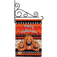 Breeze Decor Halloween Trio - Impressions Decorative Metal Fansy Wall Bracket Garden Flag Set GS112062-BO-03