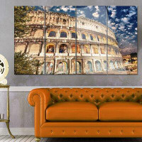 Made in Canada - Design Art 'Wonderful Coliseum at Dusk' 4 Piece Photographic Print on Metal Set