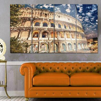 Made in Canada - Design Art 'Wonderful Coliseum at Dusk' 4 Piece Photographic Print on Metal Set in Arts & Collectibles