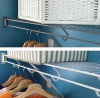 Open Slide Wire Shelving (2 Sizes &amp; 2 Colors Available) 12 &amp; 16 Inch ( x 12 Foot Length ) - 6/Bundle CCI Shelf