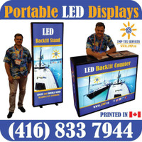 ANY Portable LED Light Box Displays Stands Trade Show Wall Marketing Event Counter Stand + Custom GRAPHICS by www.2MP.ca