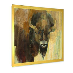East Urban Home Into the Wild Gold Buffalo - Picture Frame Print on Canvas Canada Preview