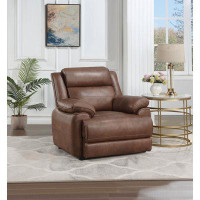 Alma Ellington Upholstered Padded Arm Accent Chair Dark Brown