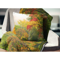 Made in Canada - East Urban Home Designart 'Colourful Maple Trees' Floral Throw Pillow