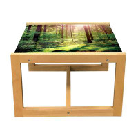 East Urban Home East Urban Home Forest Coffee Table, Forest In Spring Time Sunset Moss Woods Leaf Wilderness Fantasy Vie