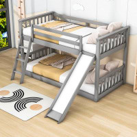 Harriet Bee Ginelle Twin Over Twin Wood Bunk Bed with Convertible Slide and Ladder by Harriet Bee
