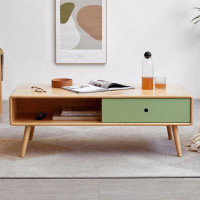 Corrigan Studio 47.24" Burlywood Solid Wood Rectangular Coffee Table