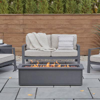 Real Flame Mila 48" Rectangle Steel Propane Outdoor Fire Pit Table by Real Flame