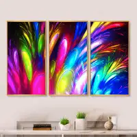 Wrought Studio Mysterious Psychedelic Design - Abstract Framed Canvas Wall Art Set Of 3