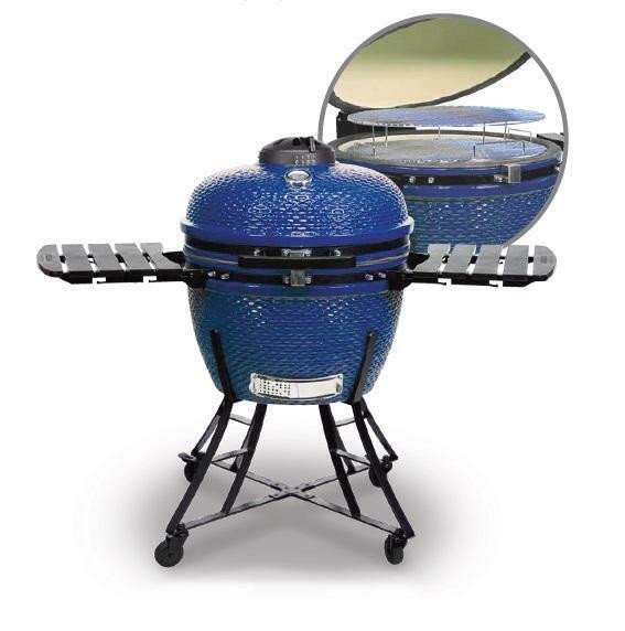 Pit Boss® PBK24 Ceramic Charcoal Grill in a Gloss Blue Finish dans BBQ et cuisine en plein air - Image 2