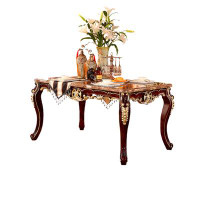 Rosdorf Park Marble dining table carved solid wood