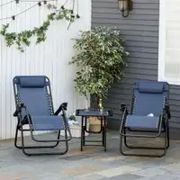 Patio Lounge Chair Set 35.5" x 25.5" x 43.25" Blue